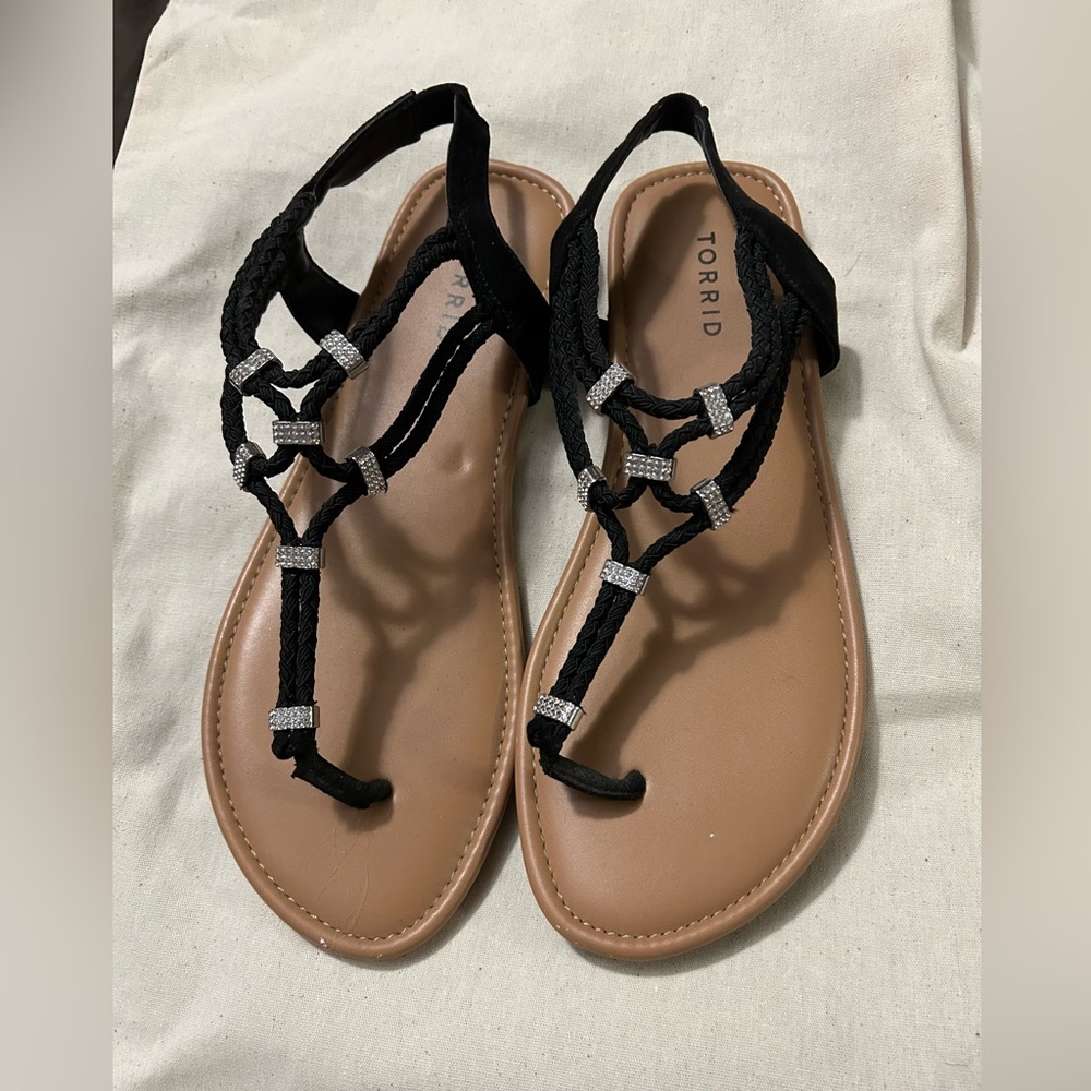 Torrid Embellished T-strap sandals size 10W